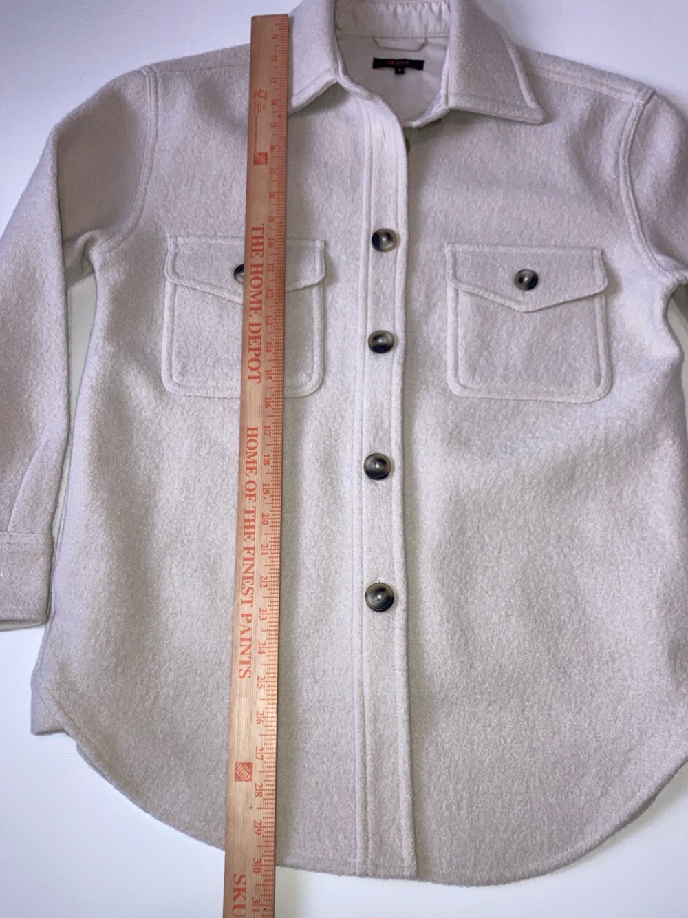 Quince 100% Merino Wool Shirt Jacket in Heather Bone Women’s Small Shacket - Picture 10 of 12